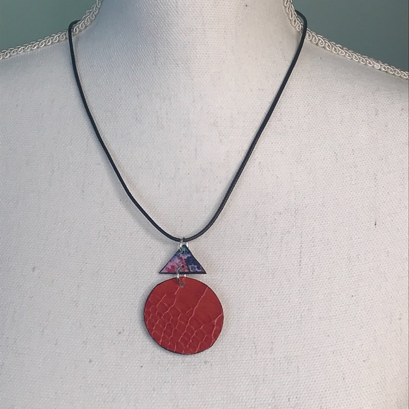 2-PIECE SET Orange REVERSIBLE Handmade Leather - Picture 6 of 7